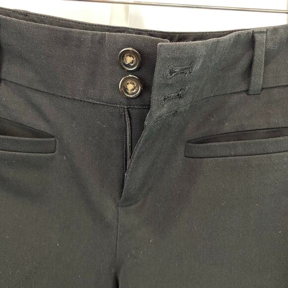 ANTHROPOLOGIE  Size 0 The Essential Slim Pants Flat Front Zip Fly Black - Picture 6 of 10
